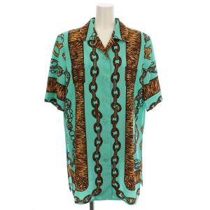 半袖 シャツ 250101 アニマル柄 9 水色 ライトブルー /G MU