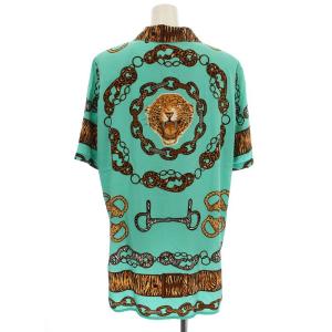 伊太利屋 半袖 シャツ 250101 アニマル柄 9 水色 ライトブルー /G MU