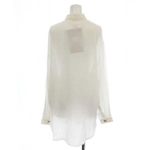 伊太利屋 スタンドカラー シャツ 674680 ブラウス 長袖 ラインストーン 11 白 ホワイト /G MU