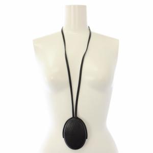 BVLGARI クロシェット キーリング ストラップ レザー 黒 /TK OH MU