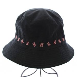 バケットハット Hロゴ 刺繍 58 ブラック