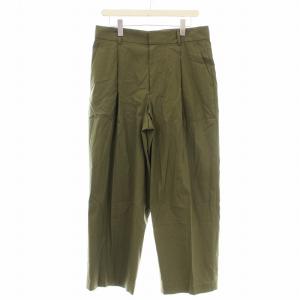 22SS コットンリネンストレッチ ストレートタック パンツ PRWWNM0402 大きめサイズ スラックス