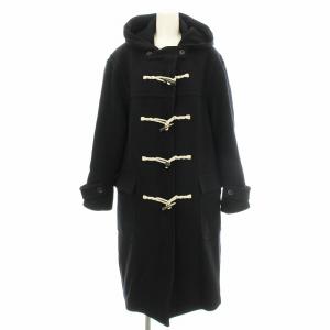 22AW ヘリンボーン ダッフルコート SCWWNW0510 フード ロングコート 48 黒 ブラック