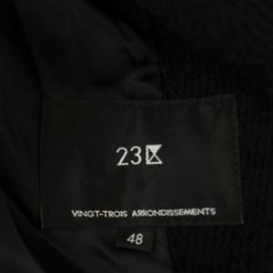 23区 22AW ヘリンボーン ダッフルコート SCWWNW0510 フード ロングコート 48 黒 ブラック