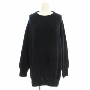 22AW ウールコード モックネック ニット KRWWNW0556 セーター リブニット 46 ネイビー