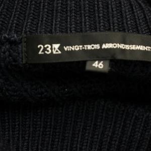 23区 22AW ウールコード モックネック ニット KRWWNW0556 セーター リブニット 46 ネイビー