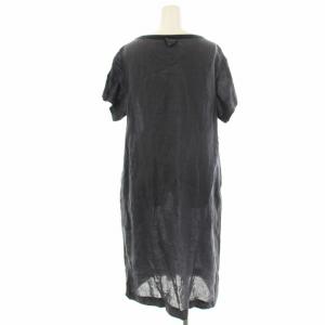 MARGARET HOWELL リネン ワンピース 589-7157003 半袖 ヒザ下 麻 F ネイビー 紺 /G BM