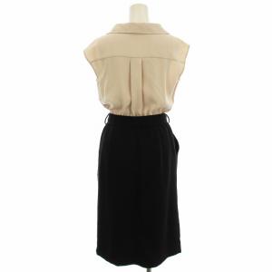 JUSGLITTY ノースリーブ ワンピース 49260230 シャツワンピース ロング 1 ベージュ 黒 ブラック /G