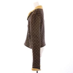 CHANEL  P23916V01629 04A ムートンジャケット キルティング ココマーク 38 ブラウン