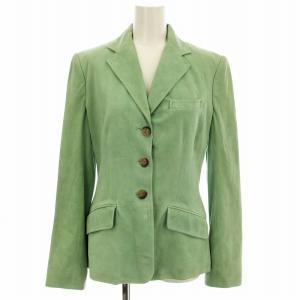 スエード テーラードジャケット 山羊革 6 黄緑 ミントグリーン /G BM