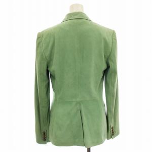 RALPH LAUREN スエード テーラードジャケット 山羊革 6 黄緑 ミントグリーン /G BM