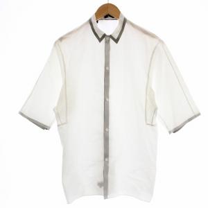 半袖 シャツ 38 白 グレー /G BM