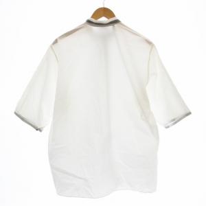 LANVIN 半袖 シャツ 38 白 グレー /G BM
