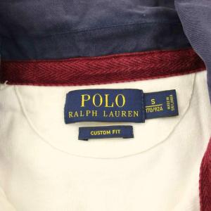 POLO RALPH LAUREN CUSTOM FIT ポロシャツ カットソー 長袖 ビッグポニー 刺繍 S 白 ホワイト 1252195