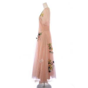 RED VALENTINO REDVALENTINO ワンピース チュール 刺繍 フラワー シアー 42 ピンク