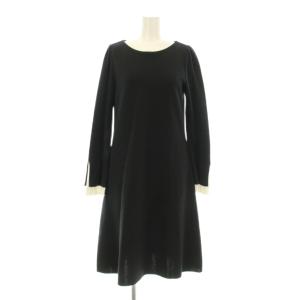 ニットワンピース 袖プリーツ 38 ブラック 37667