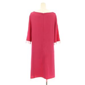 Blumarine ワンピース ミモレ ロング 七分袖 レース IT42 ピンク 170203630 /KU BM