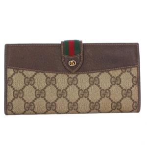 シェリーライン 長財布 二つ折り GG柄 PVC レザー 茶 035-281-6414 /BM MU OH