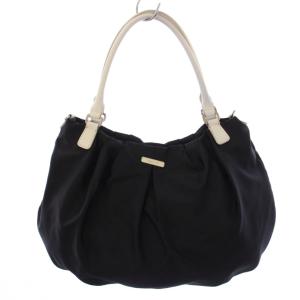 ハンドバッグ ナイロン レザー ブラック ホワイト /BM MU