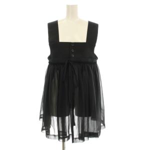 22AW ウールギャバ後染 ナイロンチュール エステルジョーゼットベスト 3WAY