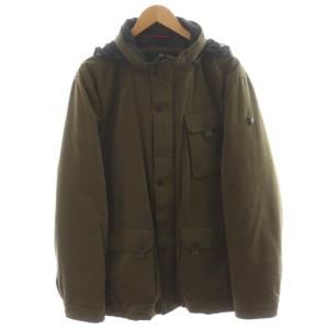 中綿ジャケット ハイネック フード ロゴ アウター XL カーキ VCJ4330146 /AN11 BM