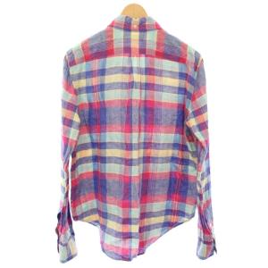 RALPH LAUREN シャツ チェック 長袖 リネン100％ ボタンダウン S マルチカラー 0200011420 /TK MU
