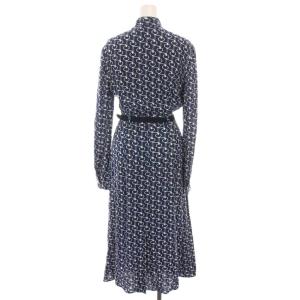 PRADA 19年製 シャツワンピース 総柄 36 ネイビー