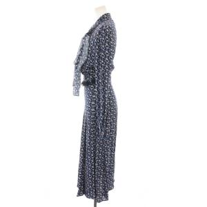 PRADA 19年製 シャツワンピース 総柄 36 ネイビー