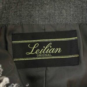 Leilian ツイードジャケット 0607495 ノーカラー ジャケット 11 黒 白 /G MU