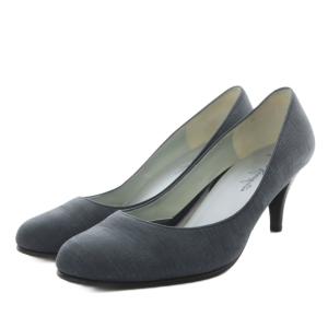 パンプス ラウンドトゥ ヒール 25.0cm 紺 ネイビー 1229 /AN26 BM