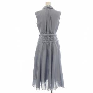 Apuweiser-riche 23SS 洗えるパール釦シアーシャツワンピース 23269950 ノースリーブ ロング 0 水色 ライトブルー