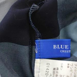 BLUE LABEL CRESTBRIDGE エアリーツイルシャツワンピース 55J12-769-22 ワンピース ロング チェック 36 青 ブルー