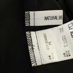 NATURAL BEAUTY BASIC 楊柳サイドリボンワンピース 017-5240651 ノースリーブ ドット 水玉 ロング PS 黒 ブラック