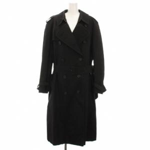トレンチコート ロング 裏地チェック アウター 黒 BBB17-378-09 /YM MU