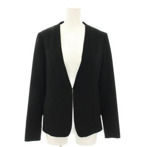 INDIVI スーツ セットアップ 上下 ウールライクノーカラージャケット イージーパンツ スラックス ストライプ柄