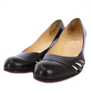 パンプス ハイヒール ラウンドトゥ レザー 35 黒 /BM MU