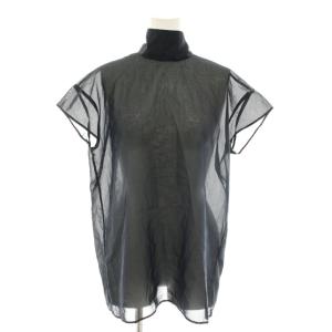 23SS シアーボウタイブラウス シャツ 半袖 F 黒 ブラック WGZ1031504A0001 /YT
