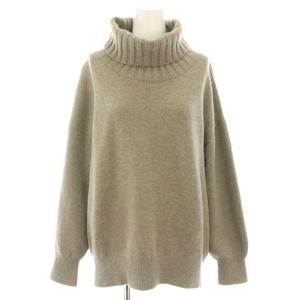 19AW カシミヤウールタートルプルオーバー3 ニット セーター 長袖 ハイゲージ カシミヤ混 グレージュ