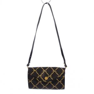 ショルダーバッグ 総柄 レザー 黒 /BM MU