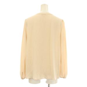 ANAYI 24SS バックサテンリボンラッフル ブラウス 長袖 フリル 38 ベージュ 10241713070 /KU