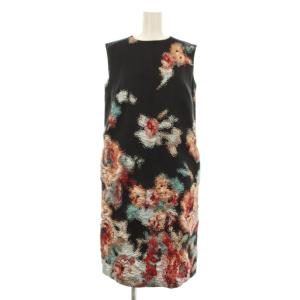 ワンピース ミモレ ロング ノースリーブ 花柄 I36 黒 ブラック マルチカラー UAA10T UA832