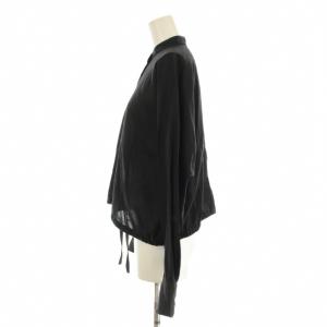 JOHN SMEDLEY シャツ 長袖 バンドカラー コットン 黒 ブラック A2741FB /KU MU