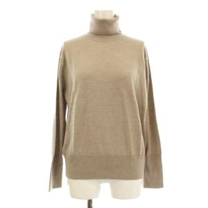 ニット セーター 長袖 タートルネック ウール S 茶 ブラウン /KU MU