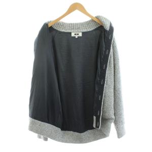 JOSEPH ABBOUD バルキーワッフル ニット ジャケット ブルゾン ウール LL グレー KRJLKW0402 /KU BM