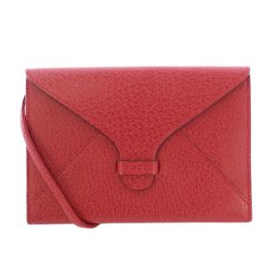 エンベロープ型ウォレットショルダーバッグ コンパクト レザー ワンカラー 赤 レッド /BB BM OH