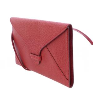 GUCCI エンベロープ型ウォレットショルダーバッグ コンパクト レザー ワンカラー 赤 レッド /BB BM OH