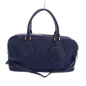 ハンドバッグ ショルダーバッグ 2WAY レザー 青 ブルー /YM BM