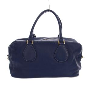 courreges ハンドバッグ ショルダーバッグ 2WAY レザー 青 ブルー /YM BM