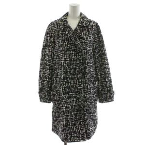 コート ロング丈 総柄 アウター 11 黒 ブラック 白 ホワイト /AN73 MU