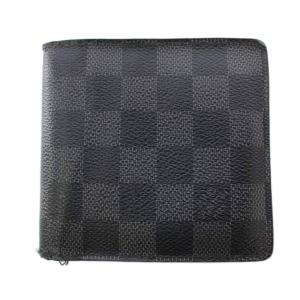 ダミエ グラフィット ポルトフォイユ マルコ 二つ折り財布 コンパクトウォレット スクエア キャンバス